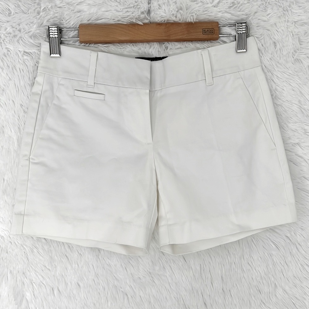 Ann Taylor White Tailored Cotton Blend Shorts